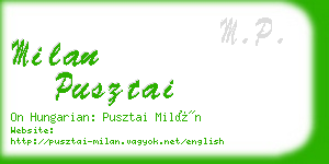 milan pusztai business card